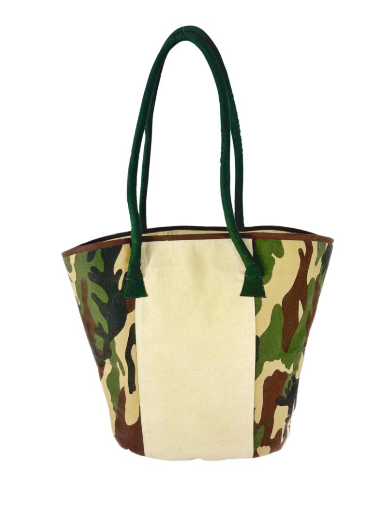 COTTON ARMY PRINTED HAND BAG