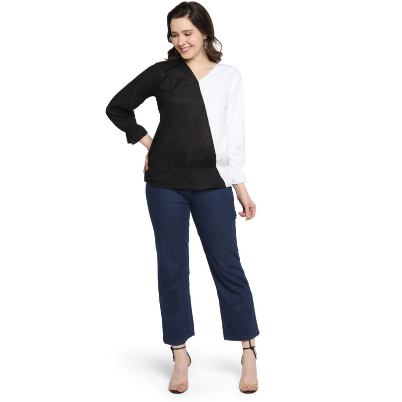 WOMEN COTTON TOP BLACK & WHITE - Image 2