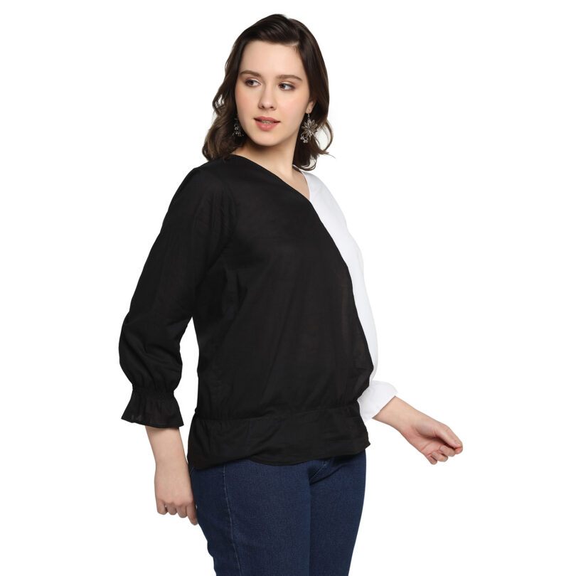 WOMEN COTTON TOP BLACK & WHITE - Image 4
