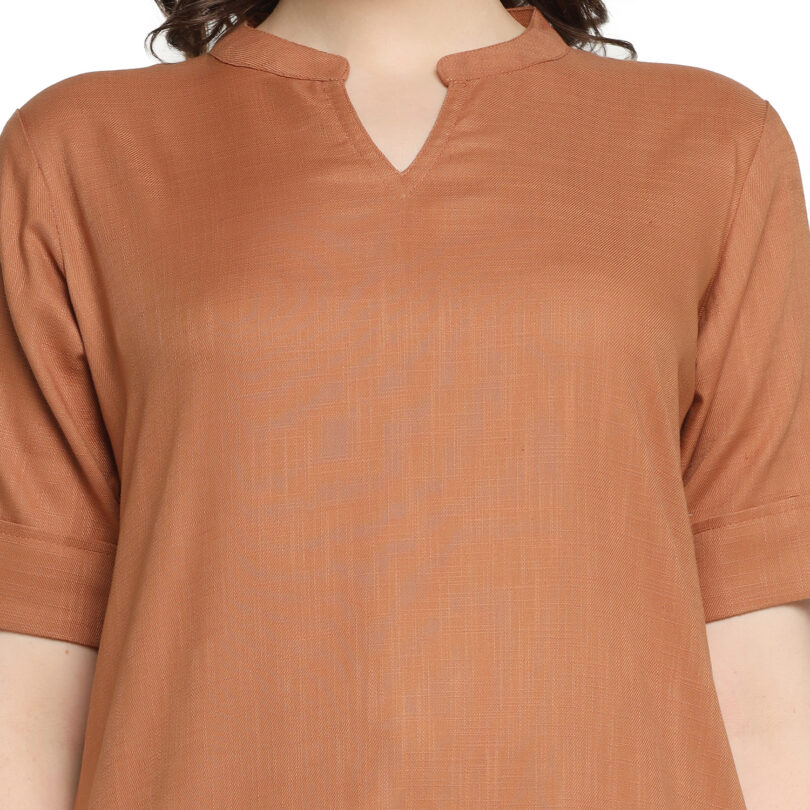 BROWN COTTON TOP WITH PANT SET - Image 4