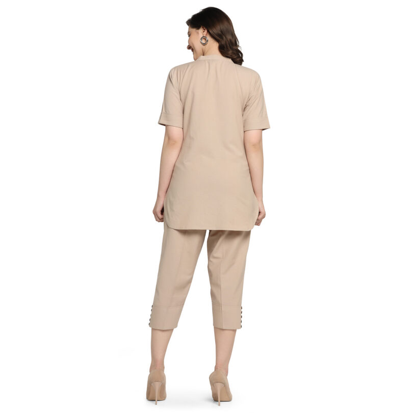 BEIGE COTTON TOP WITH PANT SET - Image 5