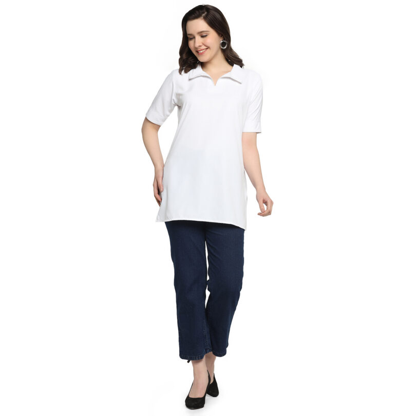 WOMEN SHORT KURTA WHITE COLOR - Image 2