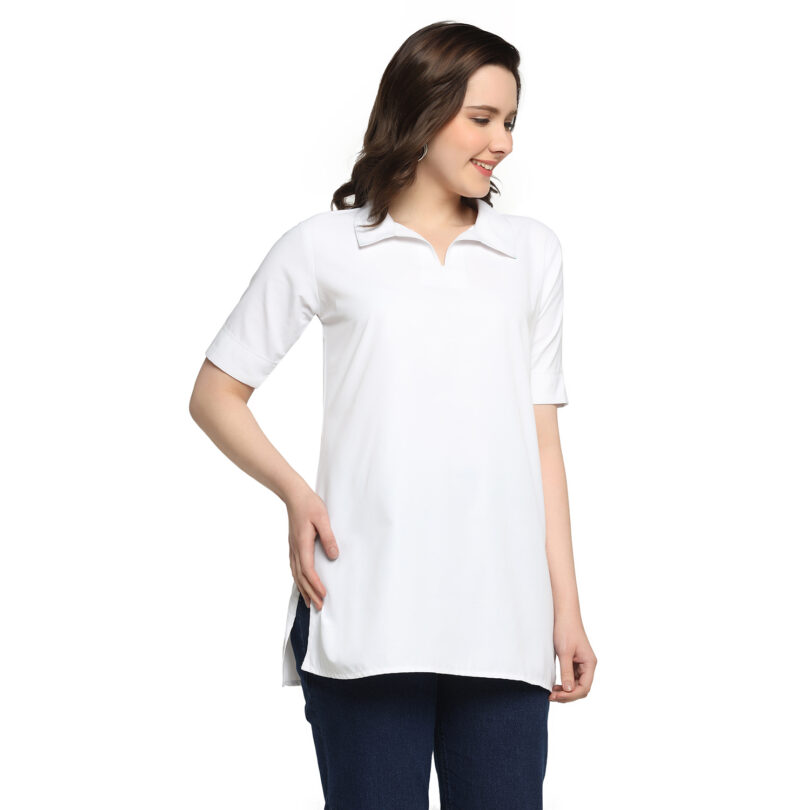 WOMEN SHORT KURTA WHITE COLOR - Image 4