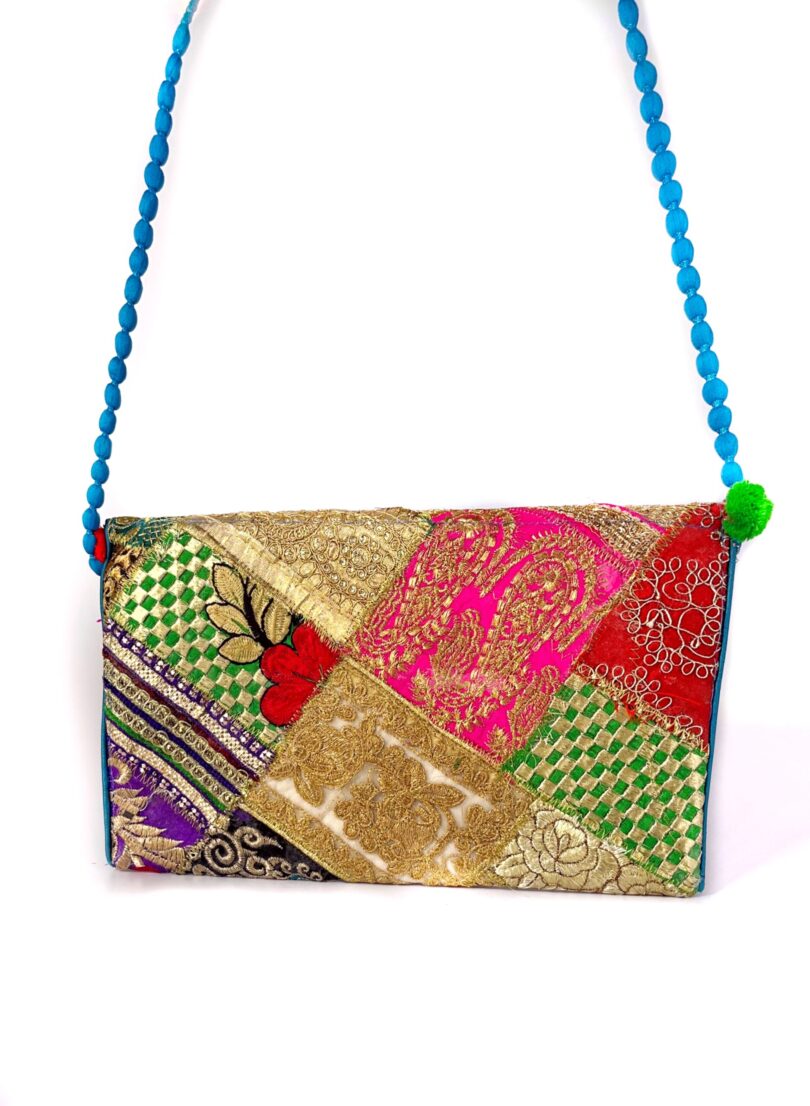 POM POM CLUTCH BAG Handicrafts Handmade Women's Handbags bags Shoulder Bag handicraft bags for women and Girls stylish & Fashion Multicolor bag. - Image 2
