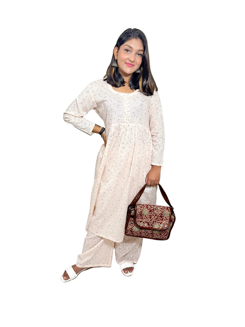 WOMEN FULL SLEEVE KURTA WITH SKIRT - Image 3
