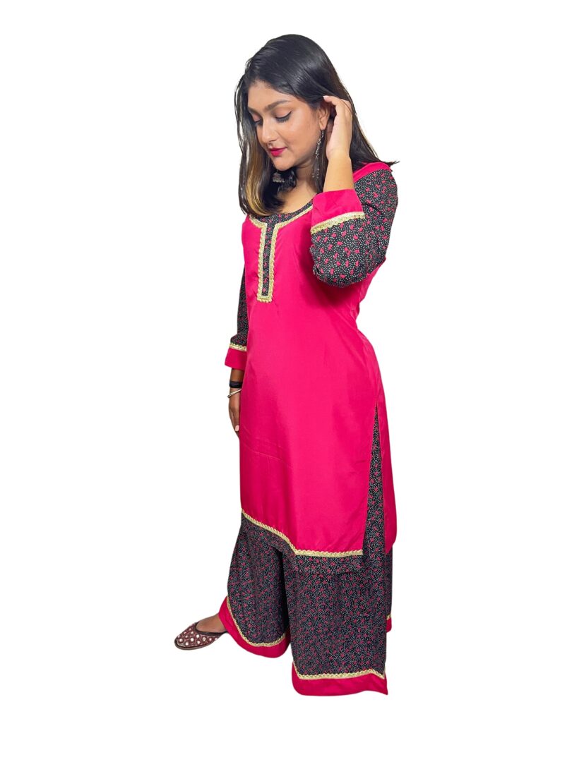 WOMEN FULL SLEEVES KURTA WITH PLAZZO - Image 2