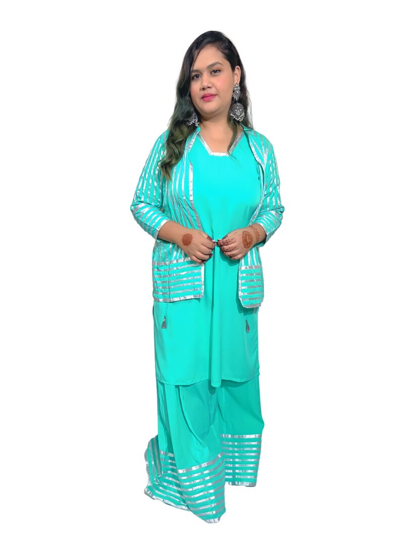 WOMEN KURTA WITH COTI WITH PLAZZO SET