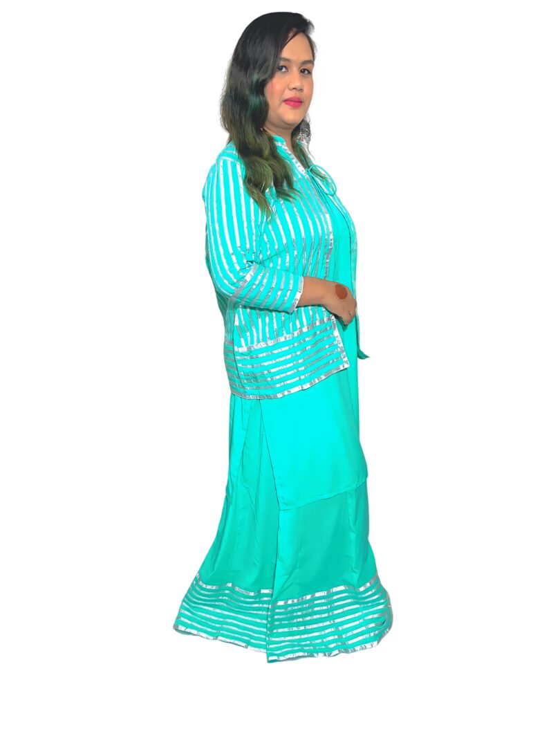 WOMEN KURTA WITH COTI WITH PLAZZO SET - Image 2