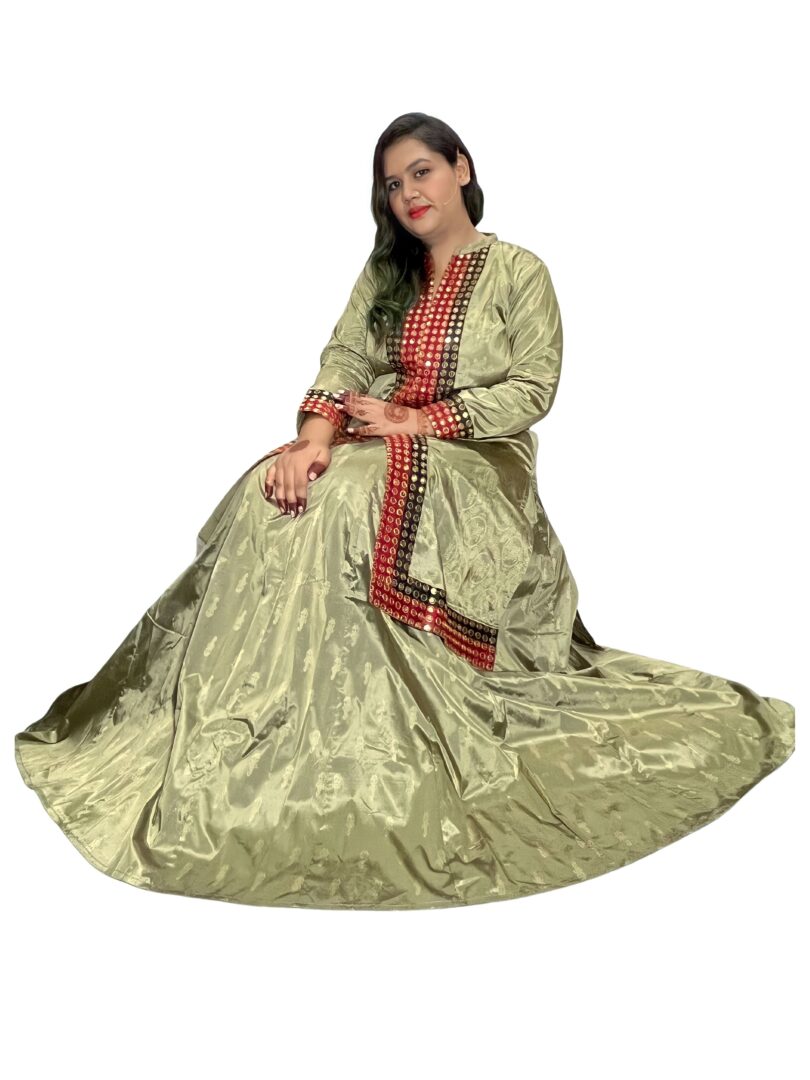 WOMEN FULL SLEEVES KURTA WITH KALIDAR SKIRT - Image 2