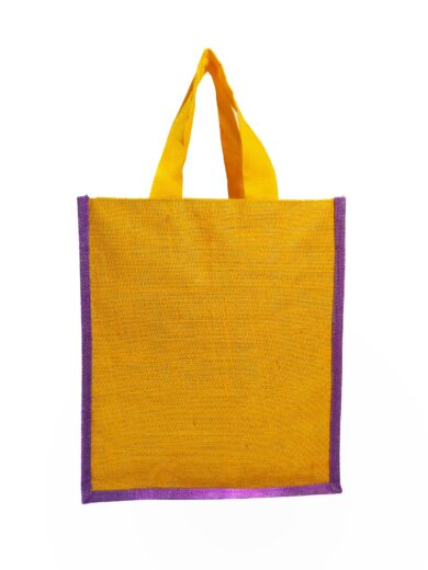 JUTE HAND BAG WITH ZIP CLOSURE