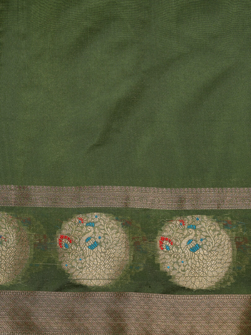 WOMENS ORGANZA SILK SAREE - Image 4
