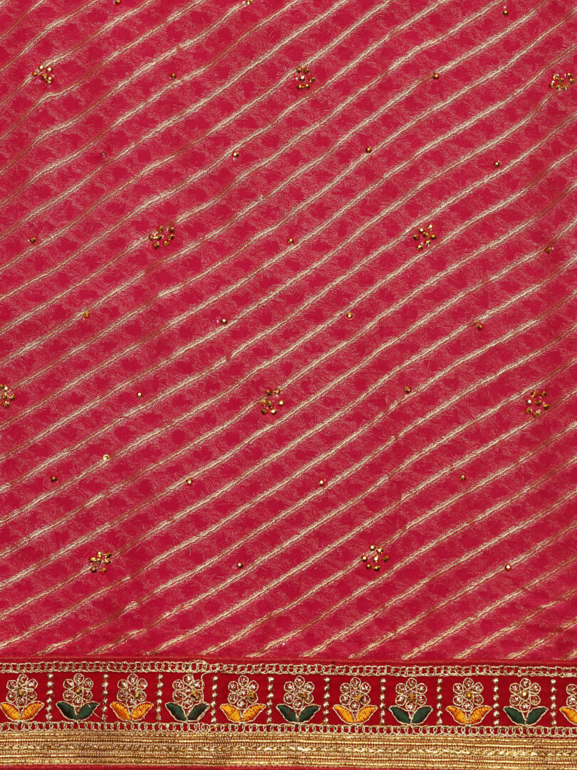 WOMENS CHANDERI SILK SAREE - Image 4