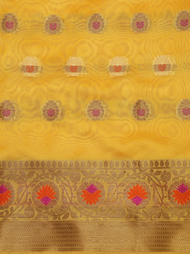 WOMENS ORGANZA SILK SAREE - Image 4