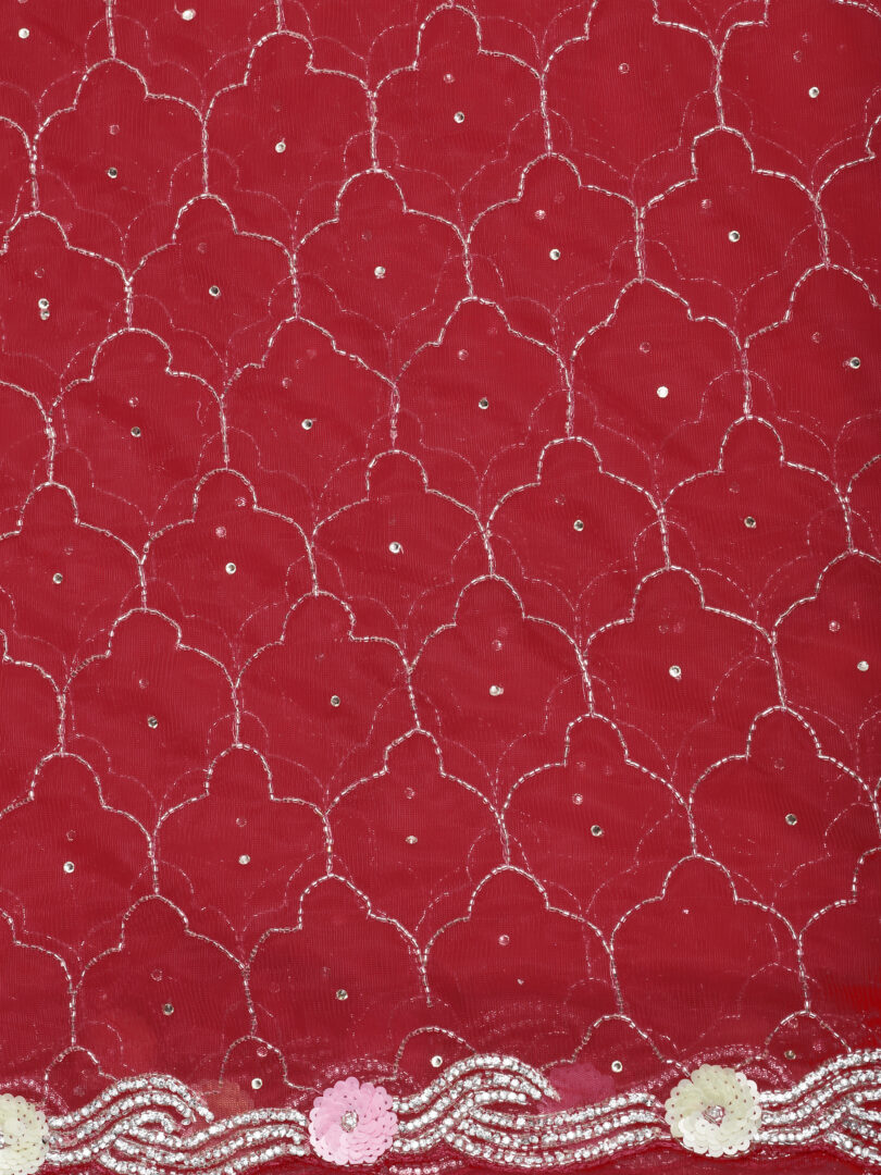 WOMEN CHIFFON EMBROIDERED SAREE - Image 4